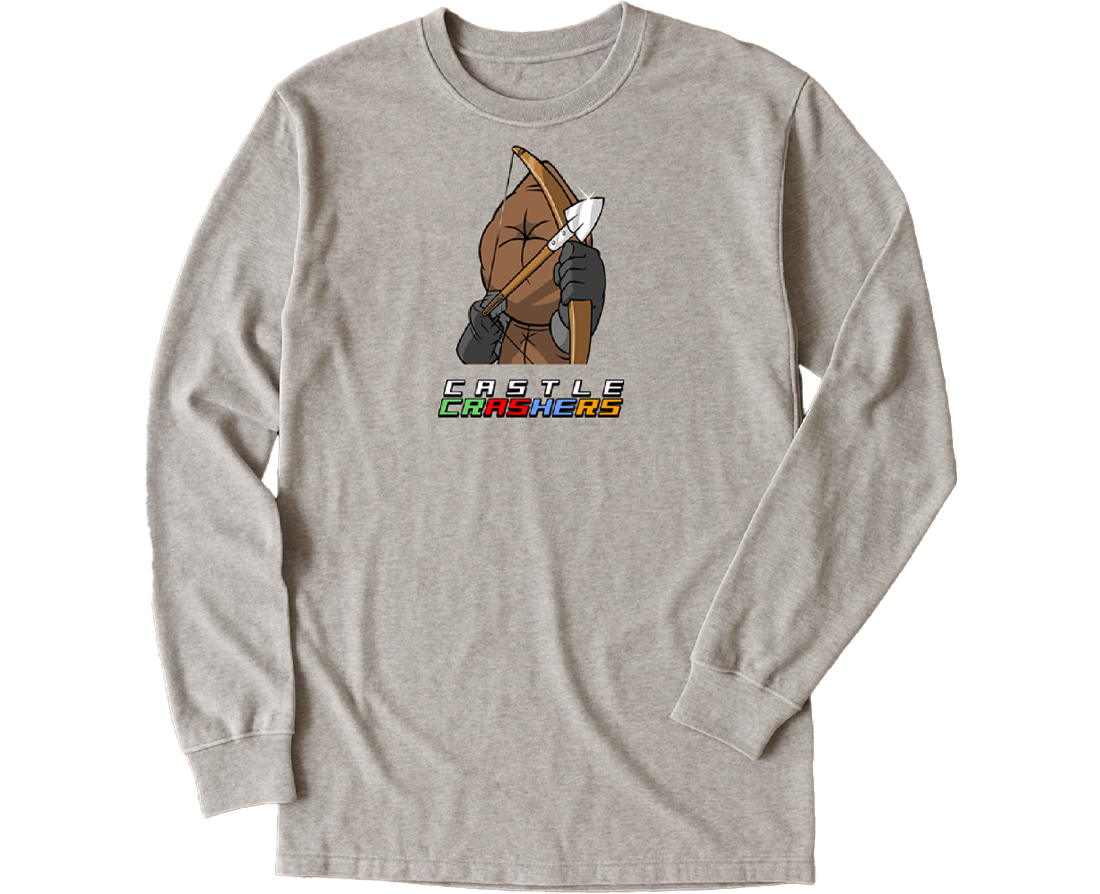 Front view of Castle Crashers custom long-sleeve